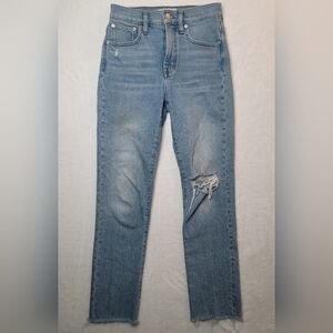 Madewell The Perfect Vintage Jean Sz 24 In Coney Wash: Destroyed Edition Stretch